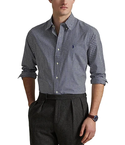 Polo Ralph Lauren Big & Tall Gingham Stretch Poplin Long Sleeve Woven Shirt
