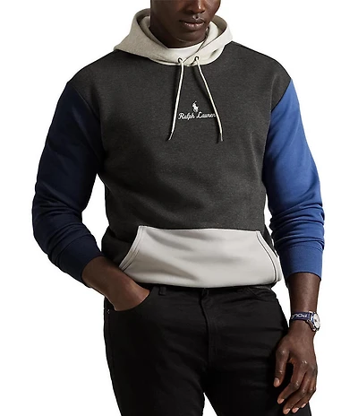 Polo Ralph Lauren Big & Tall Logo Color Block Double-Knit Hoodie