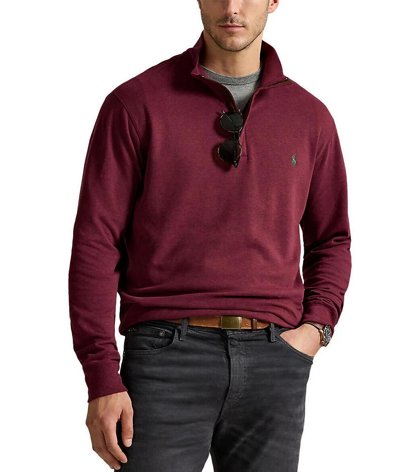Polo Ralph Lauren Big & Tall Luxury Jersey Quarter-Zip Pullover