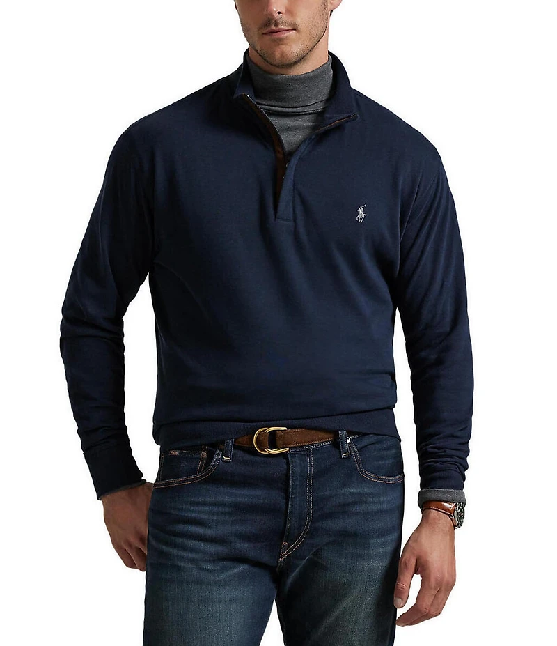 Polo Ralph Lauren Big & Tall Luxury Jersey Quarter-Zip Pullover