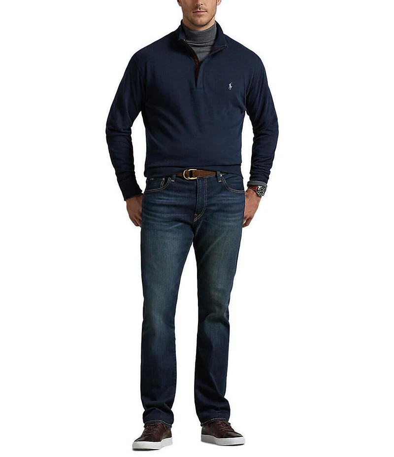 Polo Ralph Lauren Big & Tall Luxury Jersey Quarter-Zip Pullover
