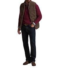 Polo Ralph Lauren Big & Tall Mesh-Knit Cotton Quarter-Zip Sweater