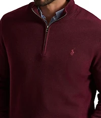 Polo Ralph Lauren Big & Tall Mesh-Knit Cotton Quarter-Zip Sweater