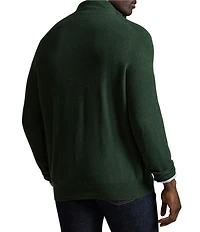 Polo Ralph Lauren Big & Tall Mesh-Knit Cotton Quarter-Zip Sweater
