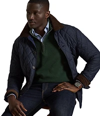 Polo Ralph Lauren Big & Tall Mesh-Knit Cotton Quarter-Zip Sweater