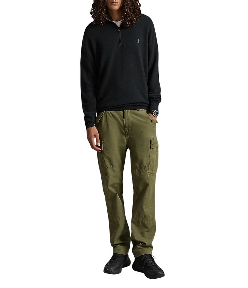 Polo Ralph Lauren Big & Tall Mesh-Knit Cotton Quarter-Zip Sweater