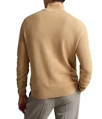 Polo Ralph Lauren Big & Tall Mesh-Knit Cotton Quarter-Zip Sweater