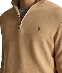 Polo Ralph Lauren Big & Tall Mesh-Knit Cotton Quarter-Zip Sweater
