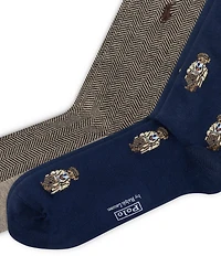 Polo Ralph Lauren Big & Tall Mini Bear Patterned Dress Socks 2-Pack