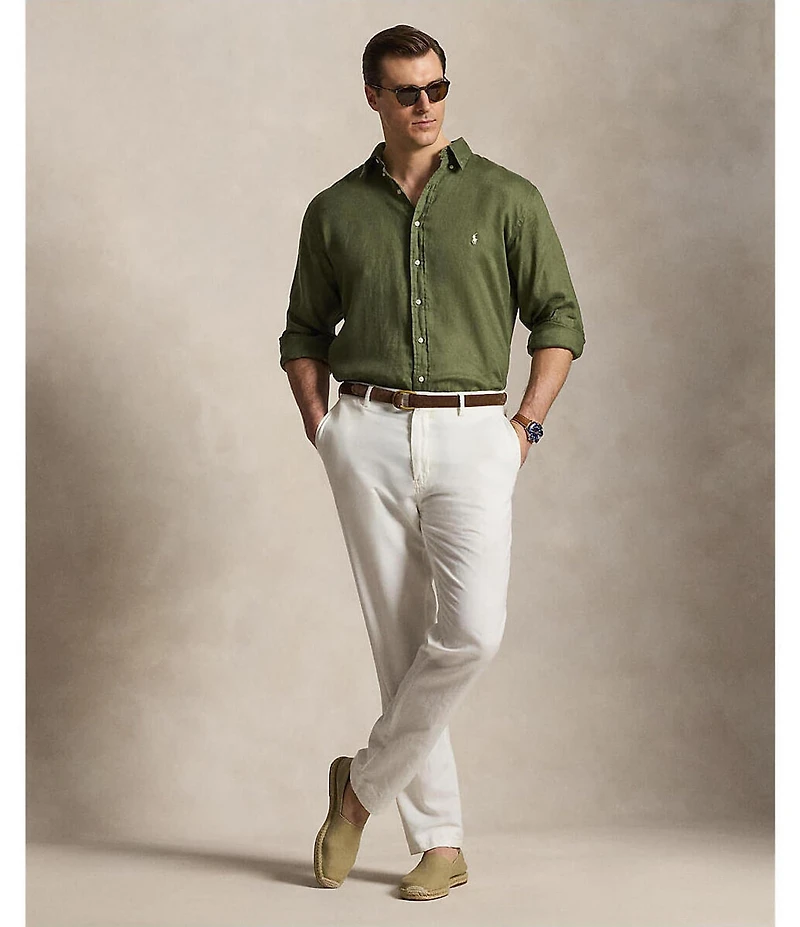 Polo Ralph Lauren Big & Tall Piece Dye Linen Long Sleeve Woven Shirt