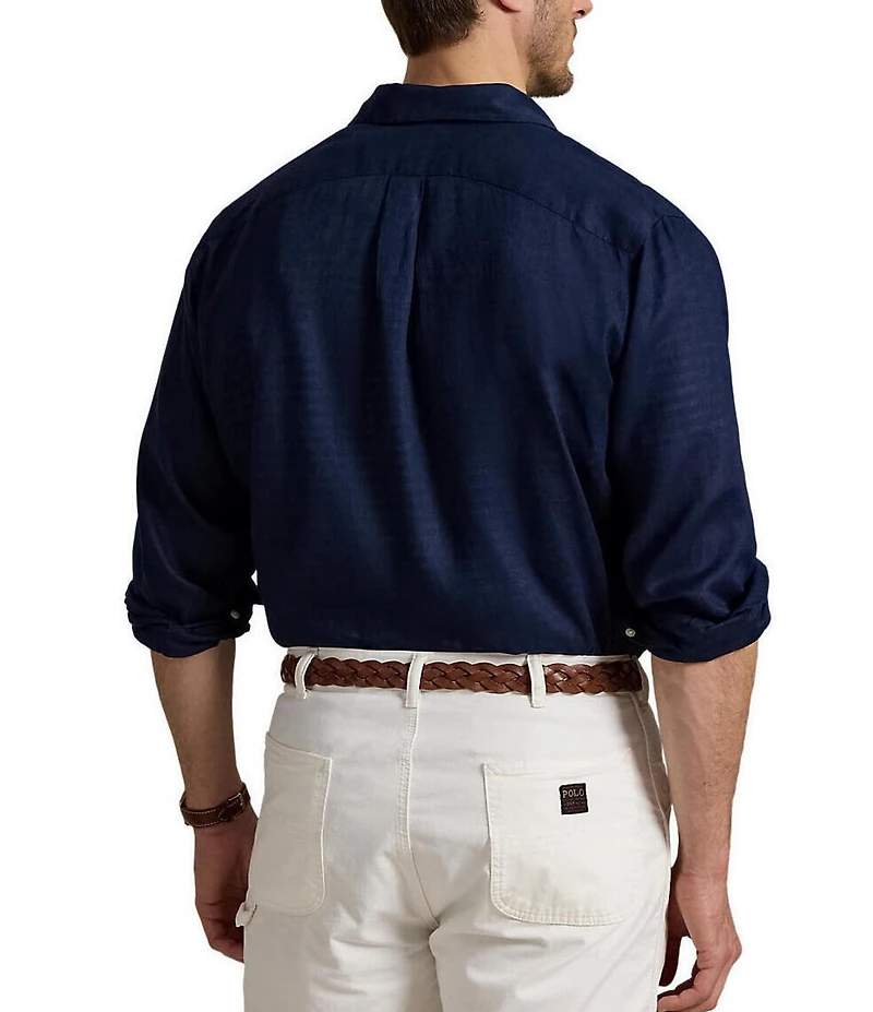 Polo Ralph Lauren Big & Tall Piece Dye Linen Long Sleeve Woven Shirt