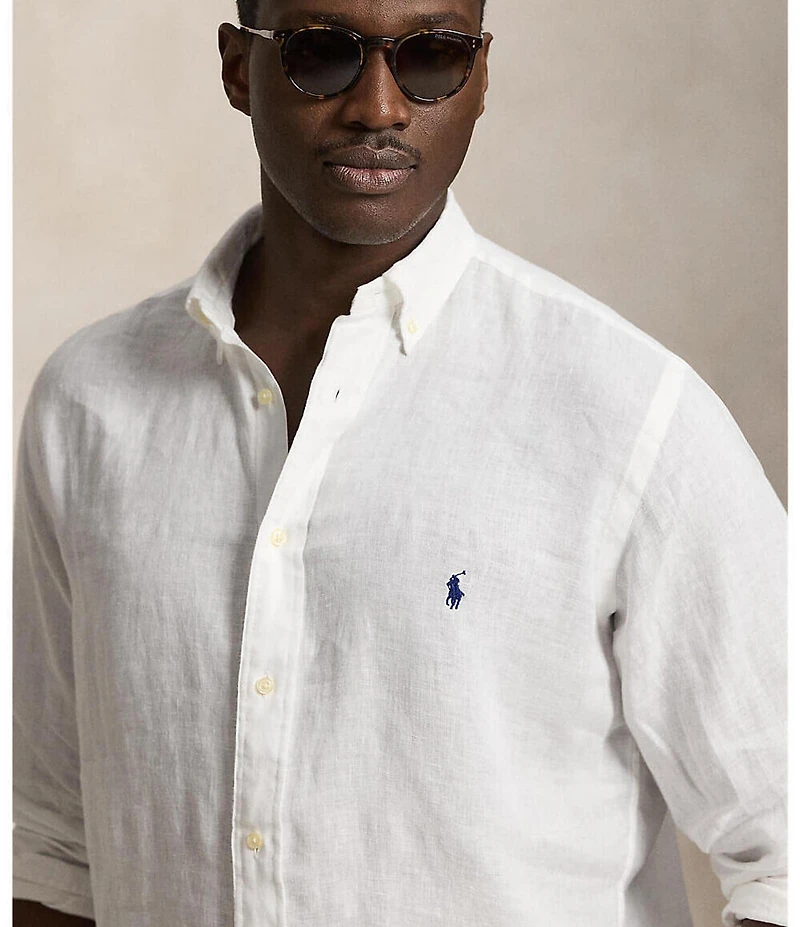 Polo Ralph Lauren Big & Tall Piece Dye Linen Long Sleeve Woven Shirt