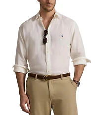 Polo Ralph Lauren Big & Tall Piece Dye Linen Long Sleeve Woven Shirt