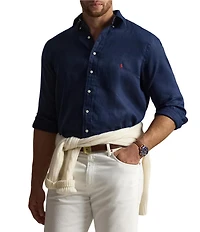 Polo Ralph Lauren Big & Tall Piece Dye Linen Long Sleeve Woven Shirt