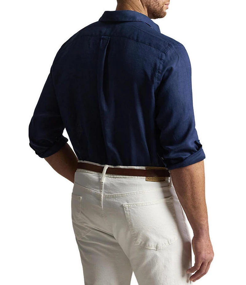 Polo Ralph Lauren Big & Tall Piece Dye Linen Long Sleeve Woven Shirt
