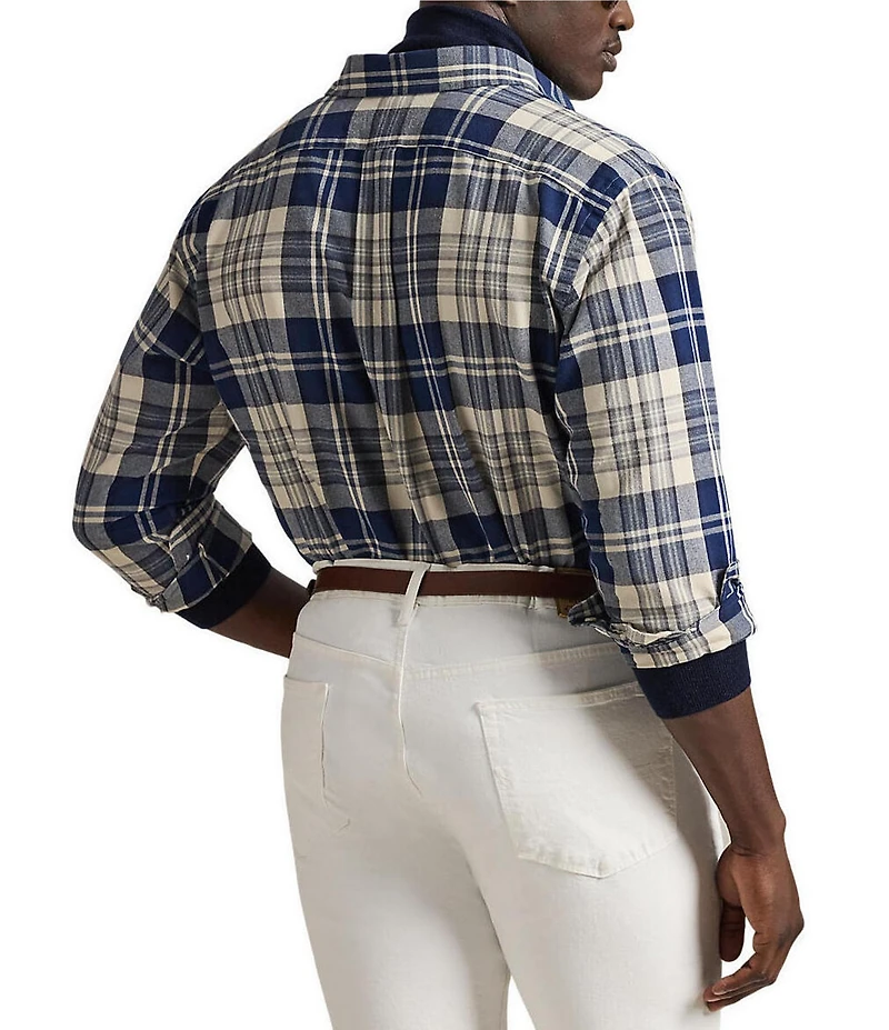 Polo Ralph Lauren Big & Tall Plaid Brushed Oxford Long Sleeve Woven Shirt