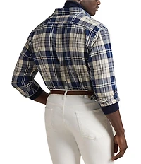 Polo Ralph Lauren Big & Tall Plaid Brushed Oxford Long Sleeve Woven Shirt
