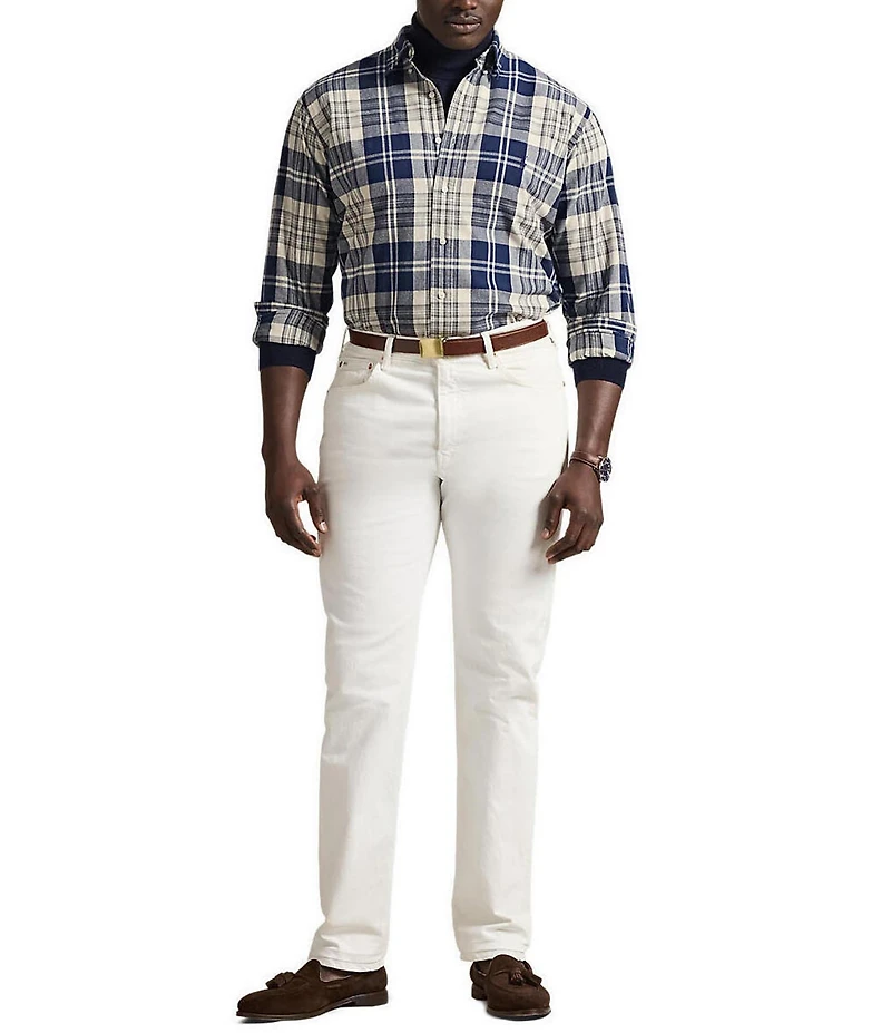 Polo Ralph Lauren Big & Tall Plaid Brushed Oxford Long Sleeve Woven Shirt