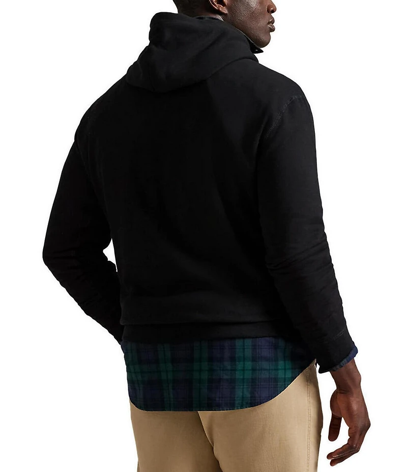 Polo Ralph Lauren Big & Tall Plaid-Logo Long Sleeve Fleece Hoodie