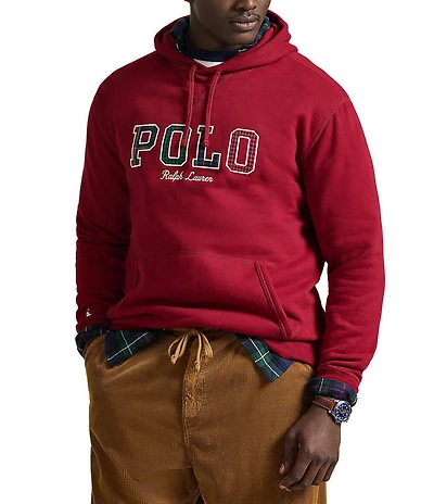 Polo Ralph Lauren Big & Tall Plaid-Logo Long Sleeve Fleece Hoodie