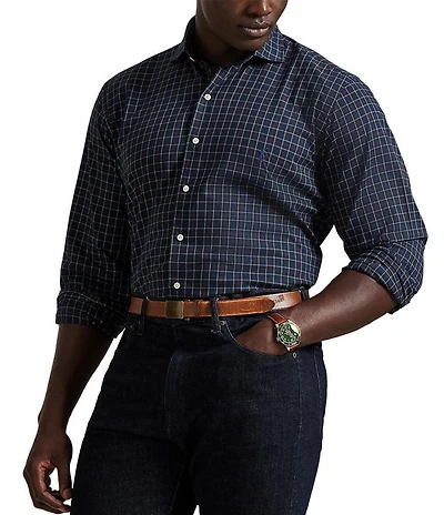 Polo Ralph Lauren Big & Tall Plaid Twill Long Sleeve Woven Shirt