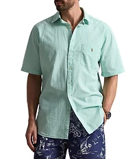 Polo Ralph Lauren Big & Tall Prepster Striped Seersucker Short Sleeve Woven Shirt