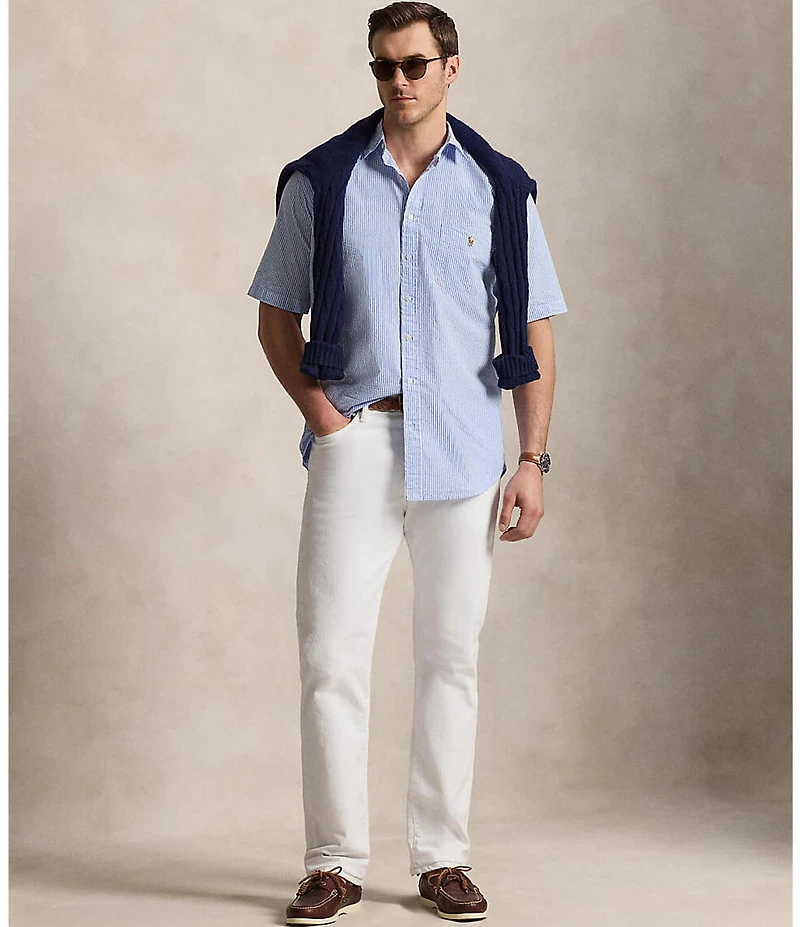 Polo Ralph Lauren Big & Tall Prepster Striped Seersucker Short Sleeve Woven Shirt