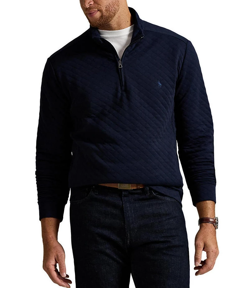 Polo Ralph Lauren Big & Tall Quilted Double-Knit Jersey Pullover