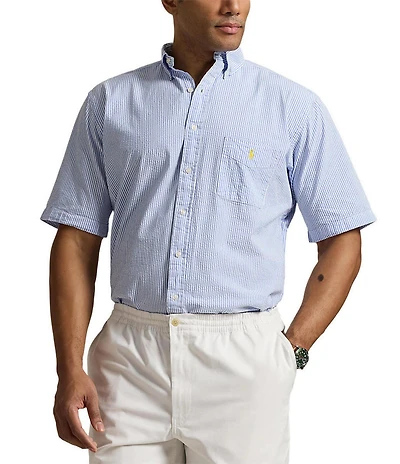 Polo Ralph Lauren Big & Tall Stripe Seersucker Short Sleeve Woven Shirt