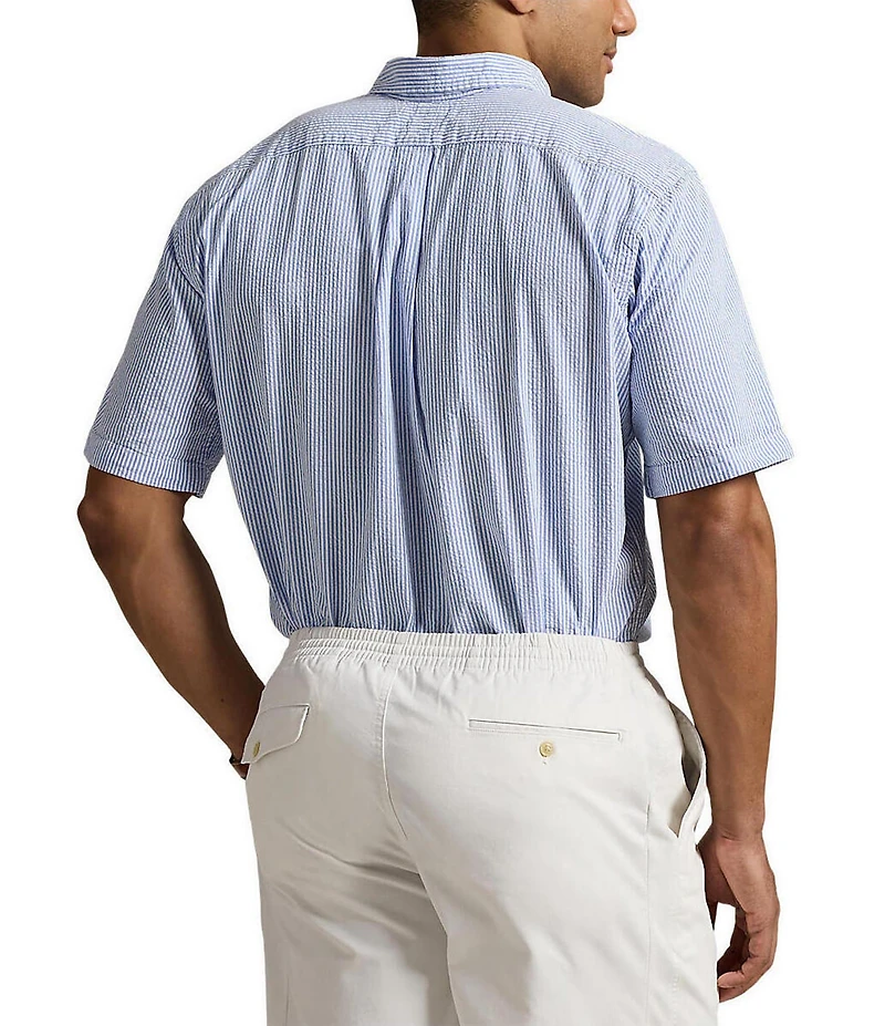 Polo Ralph Lauren Big & Tall Stripe Seersucker Short Sleeve Woven Shirt