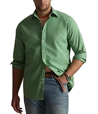 Polo Ralph Lauren Big & Tall Solid Garment-Dye Oxford Long Sleeve Woven Shirt