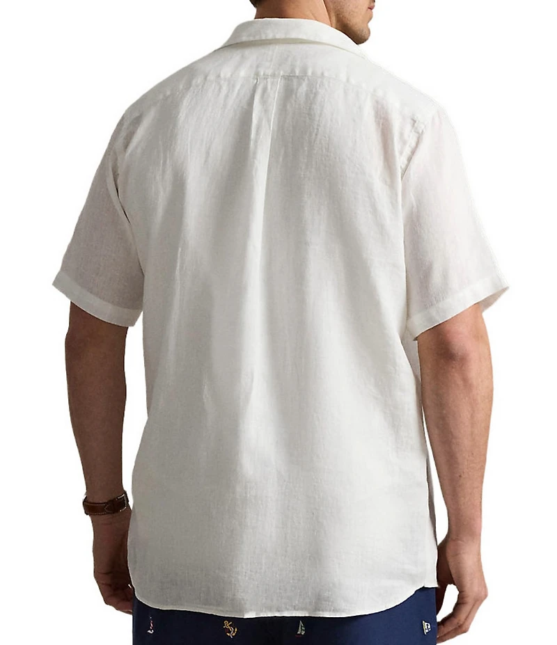 Polo Ralph Lauren Big & Tall Solid Linen Short Sleeve Woven Shirt
