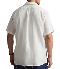 Polo Ralph Lauren Big & Tall Solid Linen Short Sleeve Woven Shirt