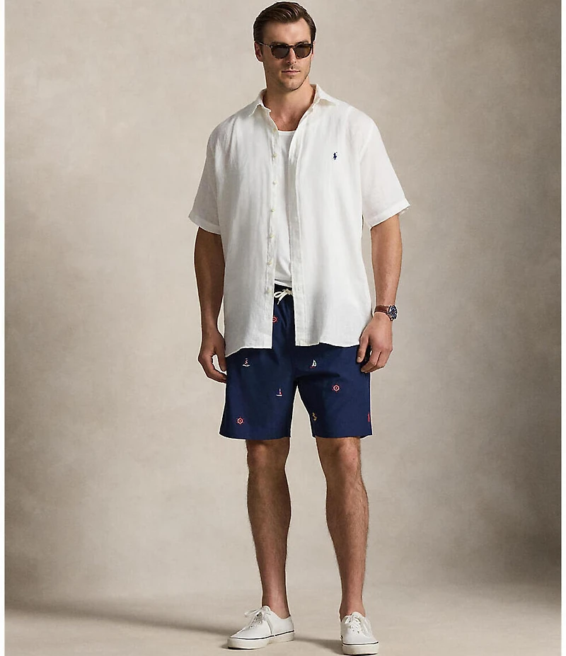 Polo Ralph Lauren Big & Tall Solid Linen Short Sleeve Woven Shirt