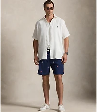 Polo Ralph Lauren Big & Tall Solid Linen Short Sleeve Woven Shirt