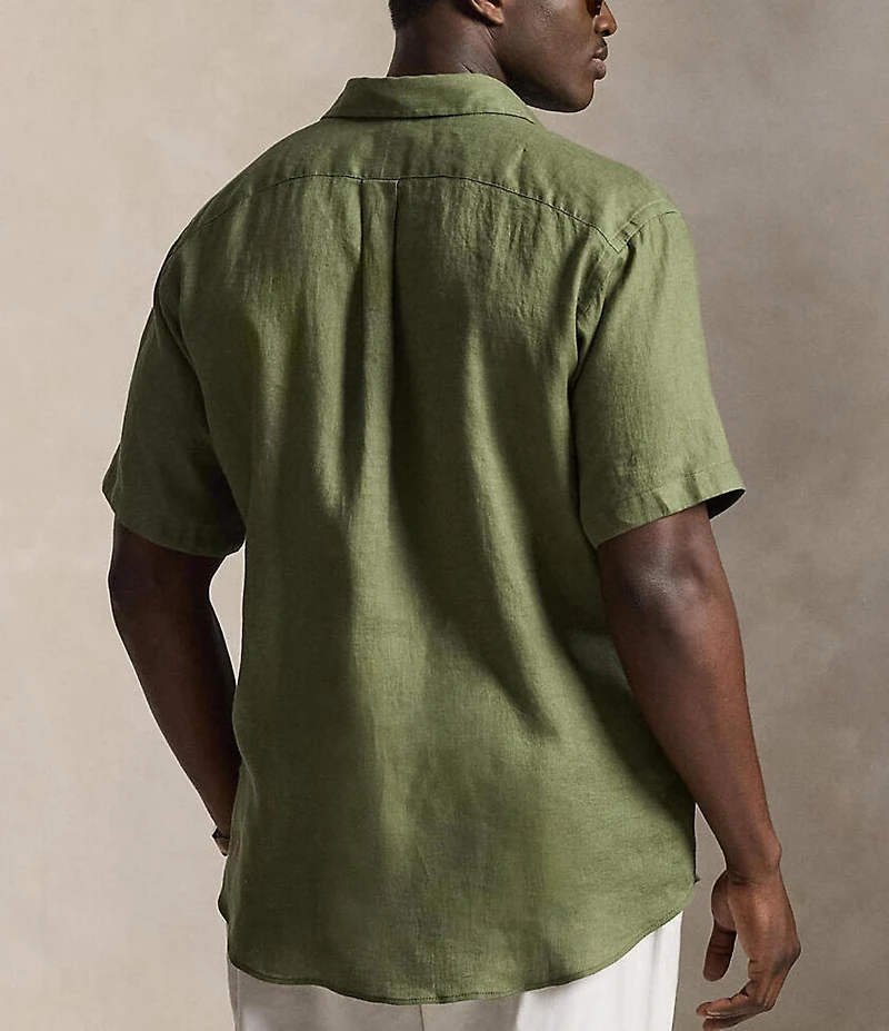 Polo Ralph Lauren Big & Tall Solid Linen Short Sleeve Woven Shirt