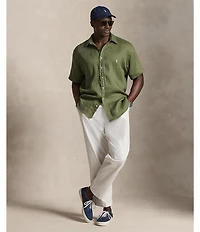 Polo Ralph Lauren Big & Tall Solid Linen Short Sleeve Woven Shirt