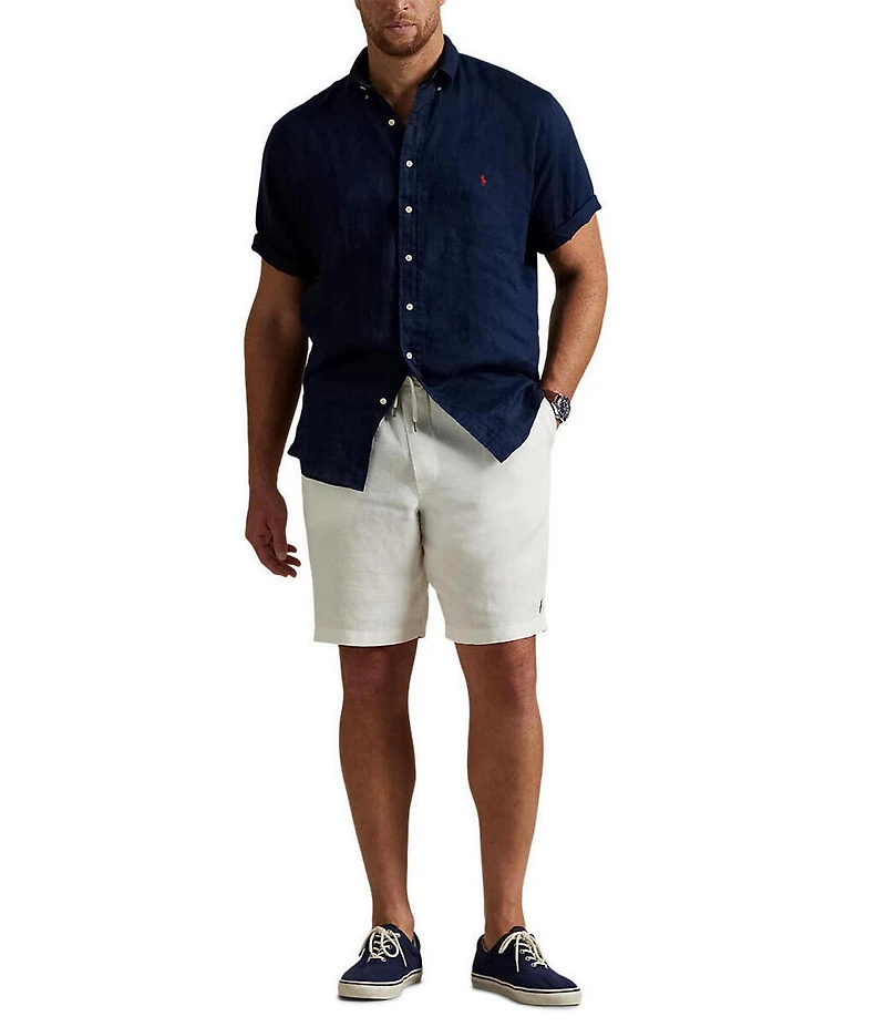Polo Ralph Lauren Big & Tall Solid Linen Short Sleeve Woven Shirt