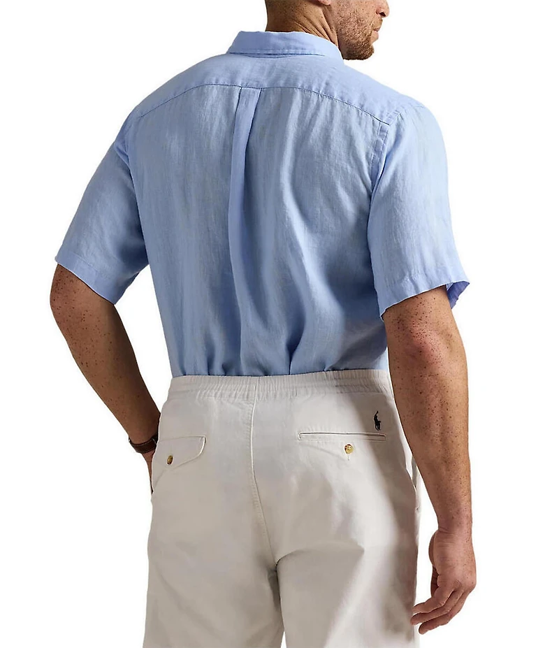 Polo Ralph Lauren Big & Tall Solid Linen Short Sleeve Woven Shirt