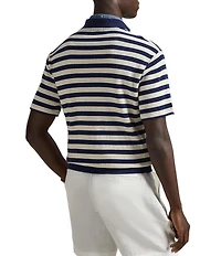 Polo Ralph Lauren Big & Tall Striped Pointelle-Ribbed Short Sleeve Polo Shirt