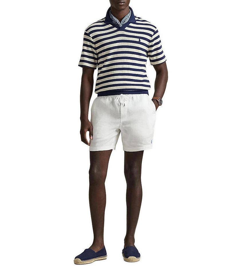 Polo Ralph Lauren Big & Tall Striped Pointelle-Ribbed Short Sleeve Polo Shirt