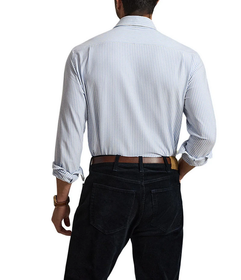 Polo Ralph Lauren Big & Tall Striped Stretch Knit Oxford Long Sleeve Woven Shirt