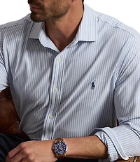 Polo Ralph Lauren Big & Tall Striped Stretch Knit Oxford Long Sleeve Woven Shirt