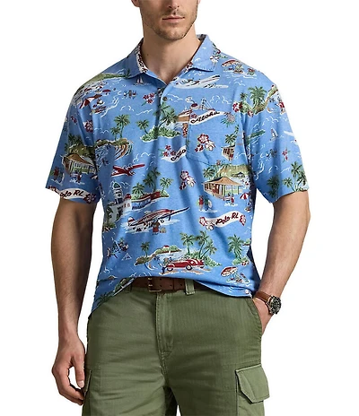 Polo Ralph Lauren Big & Tall Summer Holiday Bear Linen-Blend Short Sleeve Polo Shirt
