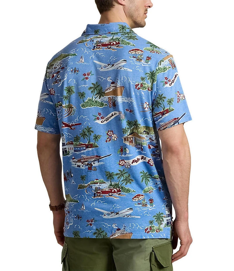 Polo Ralph Lauren Big & Tall Summer Holiday Bear Linen-Blend Short Sleeve Polo Shirt