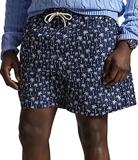 Polo Ralph Lauren Big & Tall Traveler Palm Tree Print 6.5#double; Inseam and 7.5#double; Inseam Swim Trunks