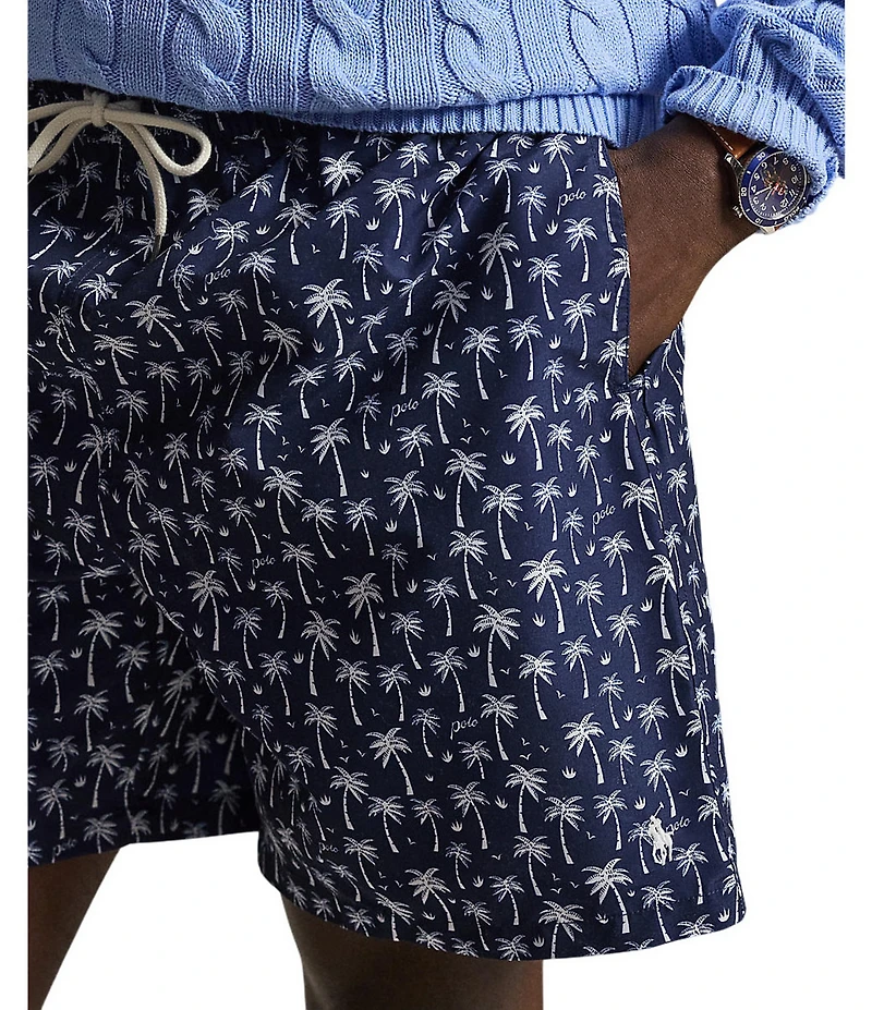 Polo Ralph Lauren Big & Tall Traveler Palm Tree Print 6.5#double; Inseam and 7.5#double; Inseam Swim Trunks