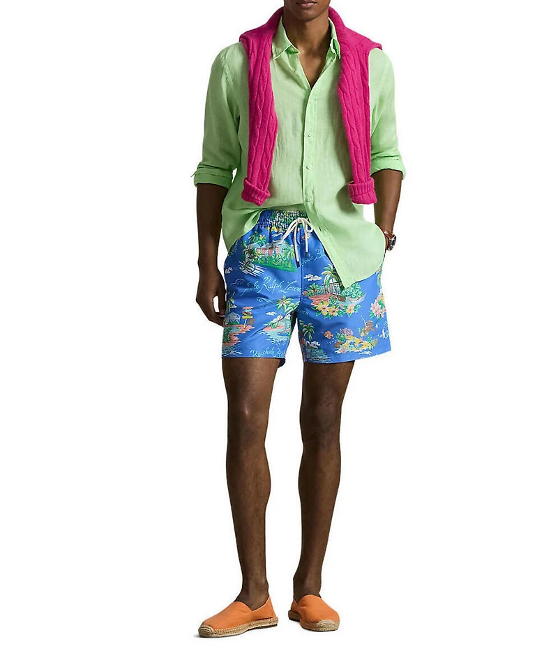 Polo Ralph Lauren Big & Tall Traveler Polo Bear 6.5#double; Inseam and 7.5#double; Inseam Swim Trunks