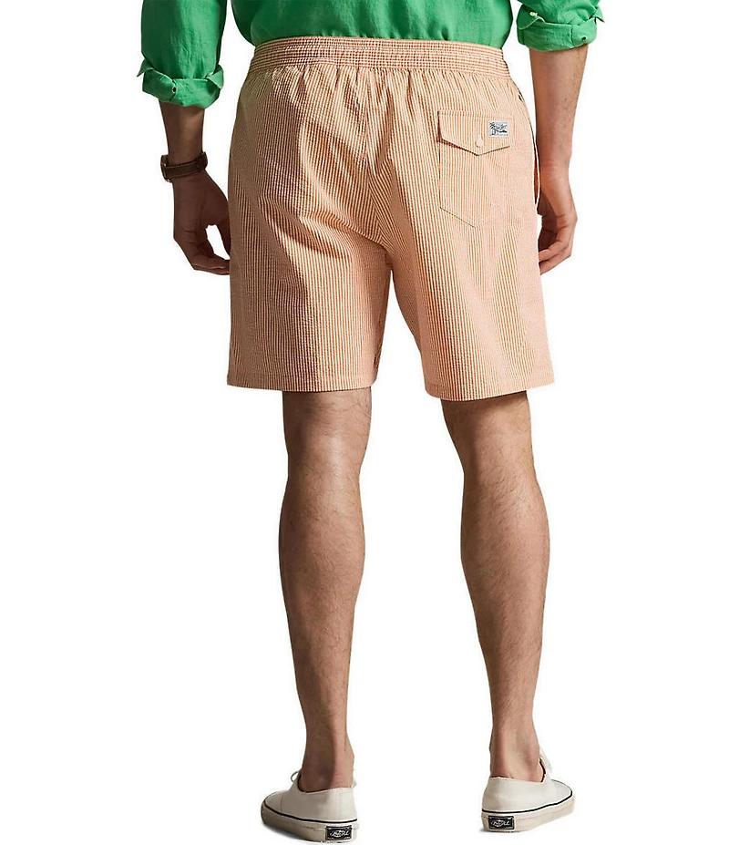 Polo Ralph Lauren Big & Tall Traveler Seersucker Stripe 6.5#double; Inseam and 7.5#double; Inseam Swim Trunks