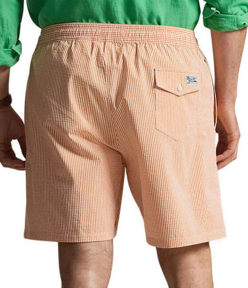 Polo Ralph Lauren Big & Tall Traveler Seersucker Stripe 6.5#double; Inseam and 7.5#double; Inseam Swim Trunks